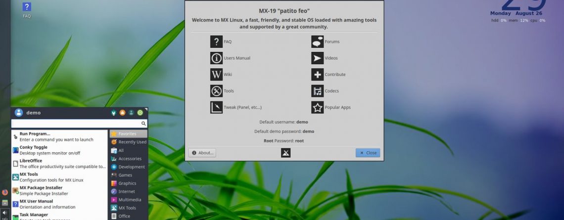 MX Linux desktop